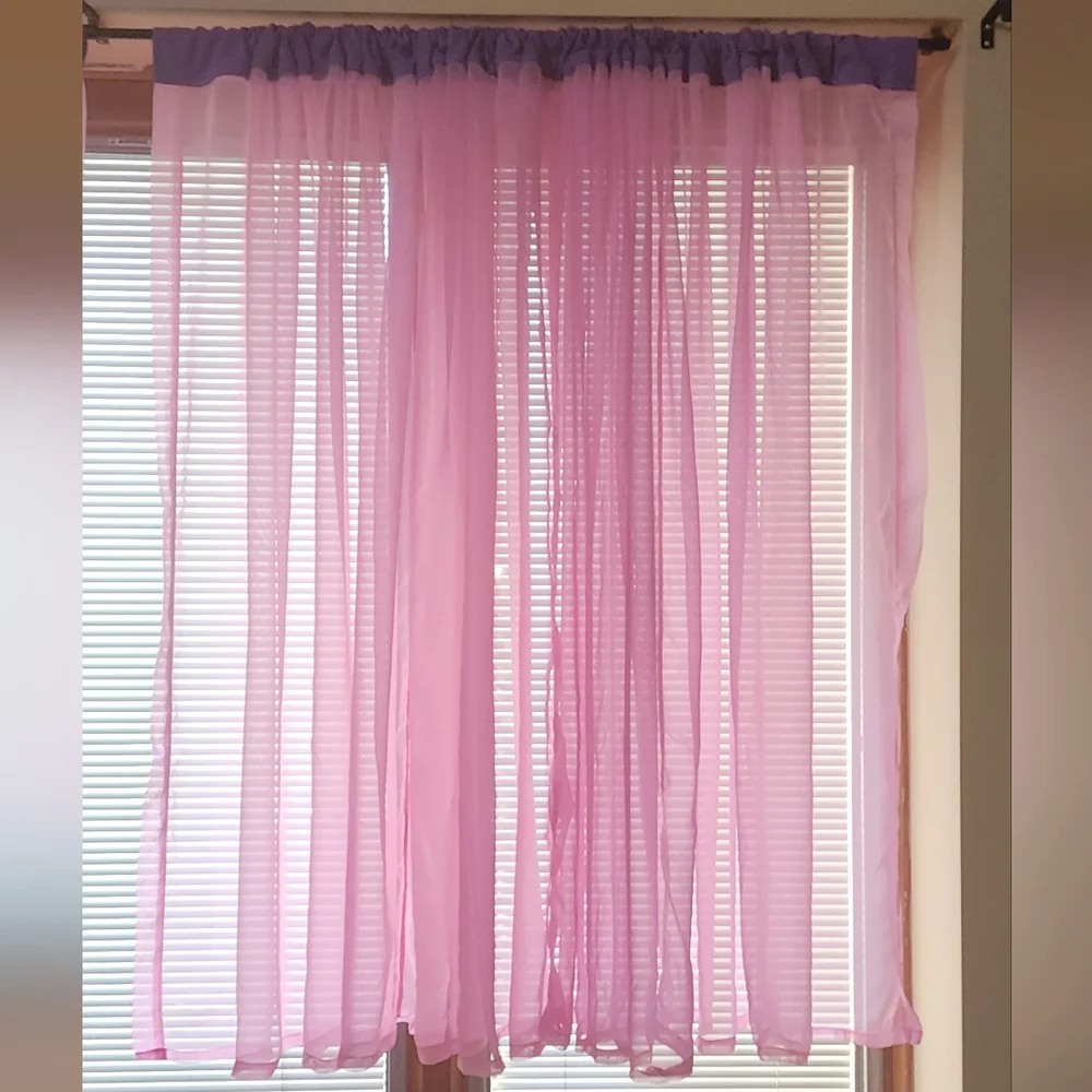 Pink Sheer Curtains - 2 panels